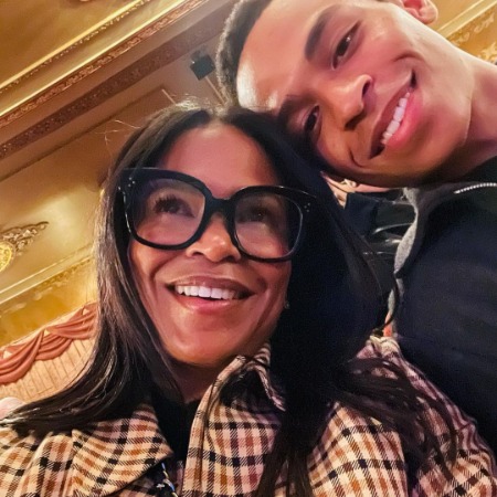 Massai Zhivago Dorsey II and his mother Nia Long. 